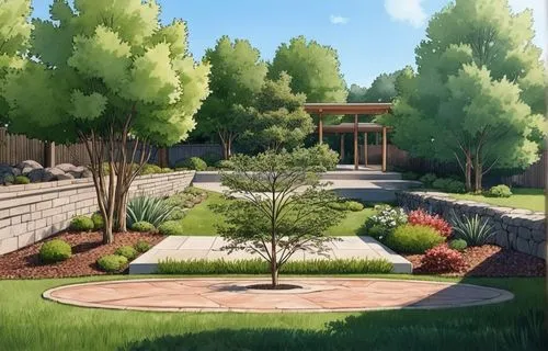 A view of an area covered in plants and dirt with a green plant that is on the far right. It is at an angle, near the top, to the left. Light is shining on it. In the middle, there is a small grassy h