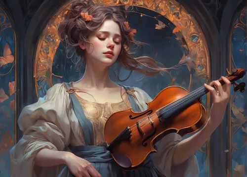 As the end credits play, a melancholic melody fills the air. What emotions are stirred?,woman playing violin,violinist,violin player,violin woman,cello,violin,playing the violin,cellist,violist,solo v