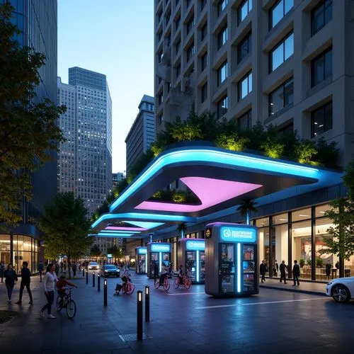 Futurism Style Charging Station Architecture Design Ideas