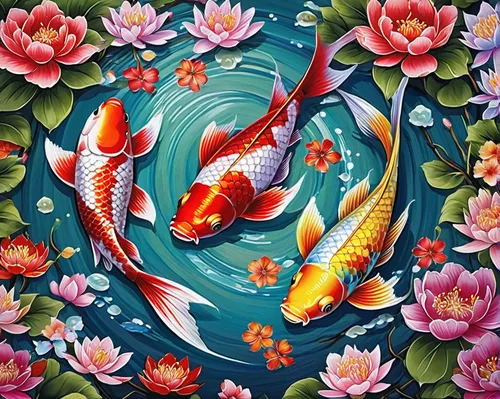 Ghjxda 5D DIY Colorful Diamond Painting Kits Oriental Rainbow Carps Fishes Blossom Cherry Asian Floral Painting Arts Craft Canvas for Home Wall Decor Full Drill Cross Stitch 12x16 Inch,koi fish,koi ca