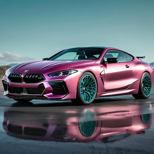 BMW M8 in shades of teal, pink, and bronze. Shiny and moist. Metallic appearance.,bmw m4,bmw m2,bmw 8 series,bmw m6,bmw 645,bmw,bmw 80 rt,m4,bmw 6 series,z4,m6,m3,bmw z4,bmw m roadster,bmw 335,bmw mot