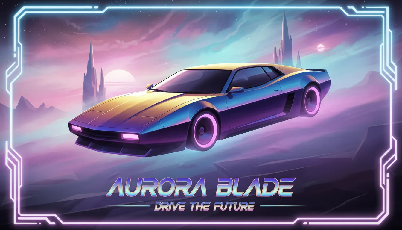 Un poster iperrealistico generato da IA di un'auto futuristica con sfumature uniformi e una classica finitura ad aerografo.