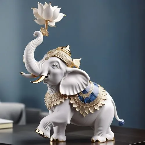 a small elephant statue holding a flower on its trunk,blue elephant,lord ganesh,mandala elephant,paper art,ganpati,circus elephant,ganesha,ganesh,lord ganesha,vinayaka,ganapati,ganapathi,elephant toy,