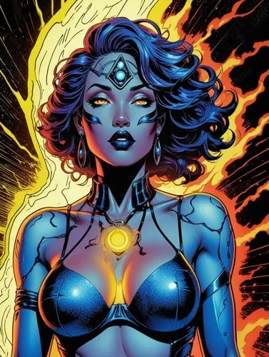 ((lineart|(COMIC ART))
,beautiful ancient female fire|lightning|rain deity 

SKIN DIAMOND

 on a bosch style horror background, (big chest), front view, macro lense, retro futurism mixed with glass ar