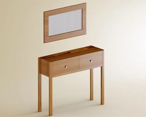 ELBİSE DOLABI,the table has a cabinet, mirror and picture hanging,writing desk,baby changing chest of drawers,credenza,danish furniture,wooden desk,sideboard,dressing table,washstand,storage cabinet,n