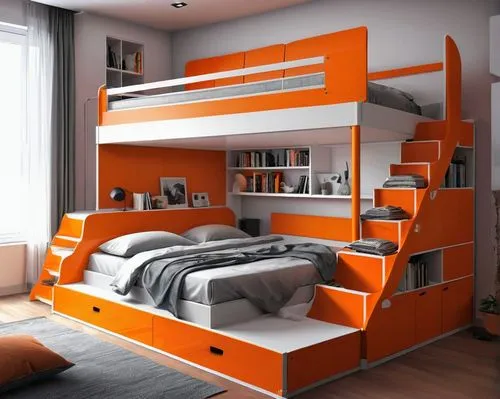 Create Sweety double deck bed, orange colour. Please provide an in-depth critique of my artwork. Assess the composition, balance, and use of color, discussing how these elements contribute to the over
