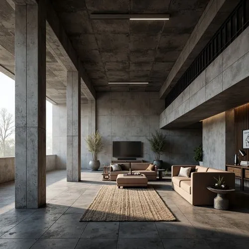 Apartment Brutalism Style Architecture Design Ideas