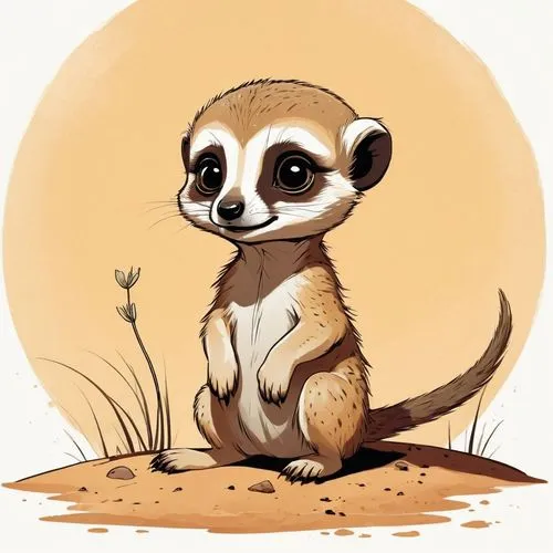 A baby meerkat,a cute little animal sits on the sand,lemur,sugar glider,loris,lorises,raccoon,little panda,small animal,ferret,slothful,cute animal,baby animal,pygmy,marsupial,weasel,ferrets,possum,ba