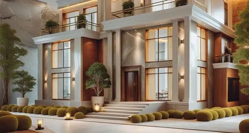 an artistic pograph of an elaborate house in the evening,penthouses,luxury property,exterior decoration,luxury home interior,property exhibition,residential tower