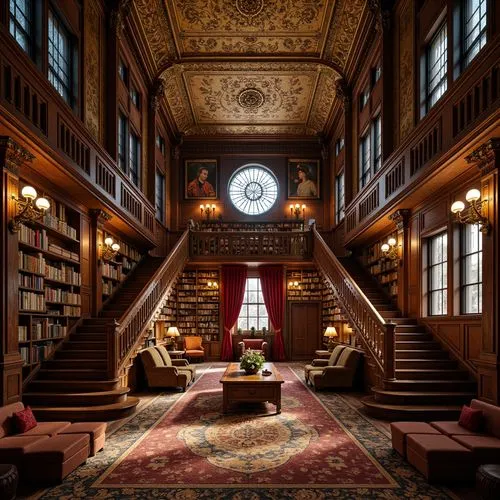 Library Renaissance Style Architecture Design Ideas