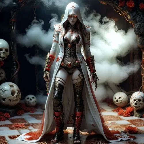 highly detailed marble and jade sculpture of a female necromancer, volumetric fog, Hyperrealism, breathtaking, ultra realistic, unreal engine, ultra detailed, cyber background, Hyperrealism, cinematic