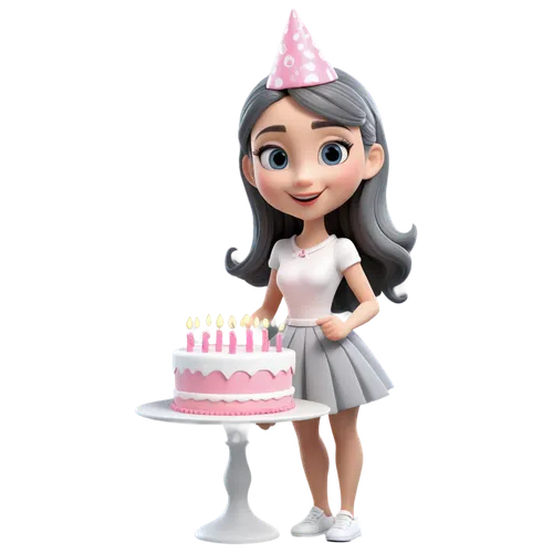 "Birthday cake with a painted woman, in shades of white, pink, and gray.",clipart cake,birthday template,birthday wishes,a cake,birthday candle,second birthday,birthday cake,children's birthday,birthd