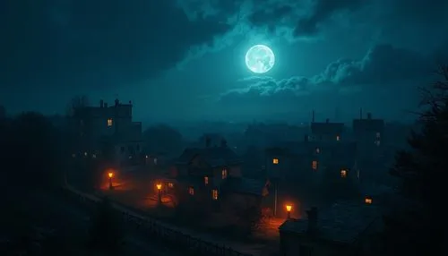 halloween random scene from horror movie,moon,the full moon and dark night sky glow brightly from behind,ravenloft,nacht,moonlit night,moonsorrow,mooneyham,hanging moon