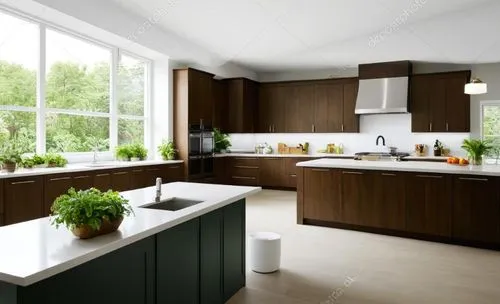 the modern kitchen is clean and ready to use,modern kitchen interior,kitchen design,kitchen interior,modern kitchen,modern minimalist kitchen,kitchen,3d rendering,kitchens,countertops,new kitchen,tile