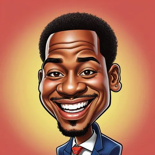 Create a funny caricature of an african american celebrity,caricaturist,caricature,custom portrait,african businessman,black businessman,cartoon doctor,television presenter,cartoon character,vector il