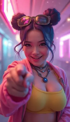 a women with short hair pointing to the camera,jinx,meg,retro girl,bonnie,vi,domino,rapscallion,bubblegum,jiggly,tracer,retro woman,hip rose,girl with gun,chesty,girl with a gun,vector girl,mini,erase