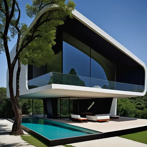 DESIGN A MODERN VILLA IN FUTURISTIC STYLE SUSPENDED IN SPACE,modern house,modern architecture,futuristic architecture,cube house,cubic house,dunes house,pool house,luxury property,frame house,mirror h