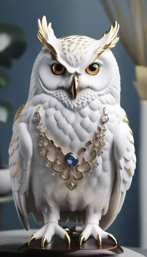 an image of a white owl with golden wings,boobook owl,kawaii owl,owl background,owl,bubo,hoo