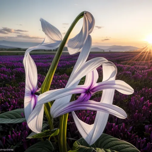 easter lilies,flower in sunset,siberian fawn lily,lilies of the valley,white lily,the purple-and-white,spider flower,india hyacinth,lilies,bellflowers,balloon flower,madonna lily,grape-grass lily,lily
