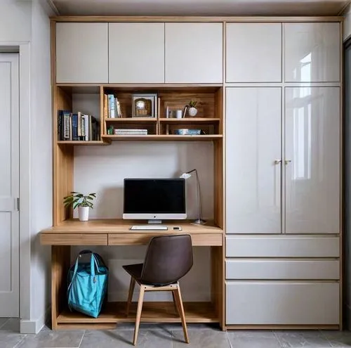 storage cabinet,secretary desk,room divider,walk-in closet,cabinetry,danish furniture,modern office,writing desk,wooden desk,scandinavian style,cupboard,danish room,desk,shared apartment,sideboard,one