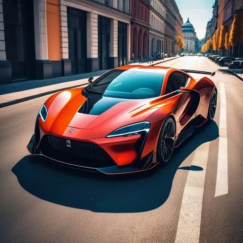 Create a beautiful,  colored, futuristic, sporty car image. Impressive Beauty in design shape The background image is a street in the capital.,ford gt 2020,zenvo-st,zenvo-st1,zenvo st,electric sports 
