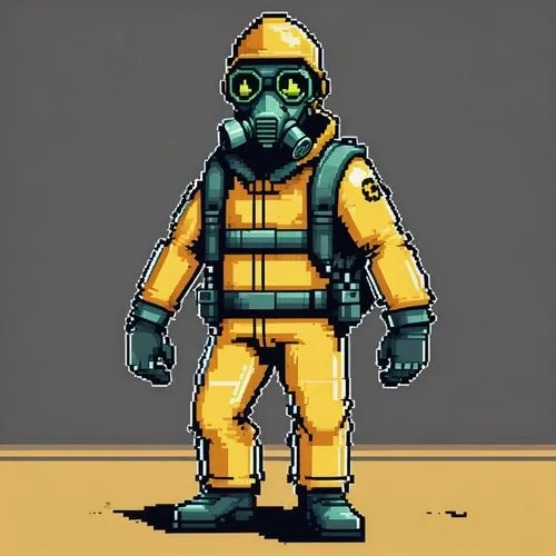 Pixel Art,respirator,cbrn,hazmat,pyrotechnical,gas mask,chernovol,coverall,civil defense,coveralls,patroller,decontaminate,protective suit,postapocalyptic,beekeeper,chemical container,respirators,cbrn