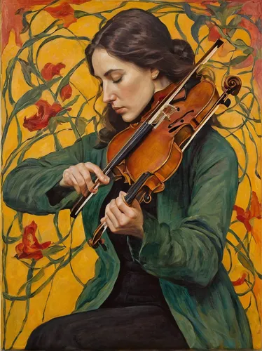 Write a passionate poem that captures the raw emotions conveyed by a violinist's skillful and fiery performance.,woman playing violin,violin woman,violinist,violin player,woman playing,violin,violist,