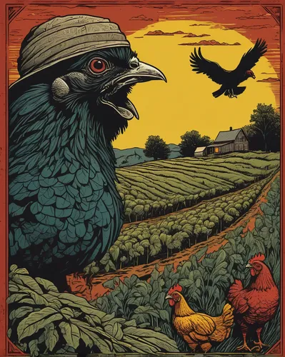Create a suspenseful thriller set on a remote chicken farm where mysterious disappearances of the chickens keep happening.,vegetable field,farm workers,farmworker,organic farm,picking vegetables in ea