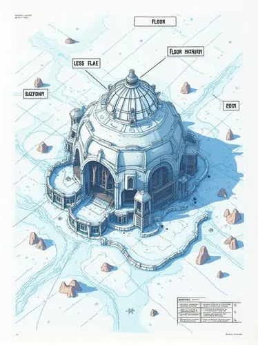 Generate an illustrated poster of the "C耀眼tgk_Int GURLS in". The central element is an architectural structure resembling a geodesic dome, surrounded by blue and black lines representing data points. 