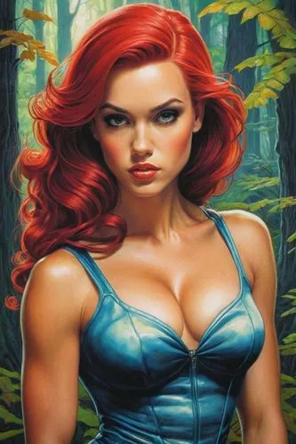 the drawings were cute, in the style of feminine portraiture, INSPIRED BY LUIS ROYO and RALPH BAKSHI, 
SNOW WHITE|BRIGITTE NIELSEN|JESSICA ALBA  
as
JESSICA RABBIT,
, a girl in A CURSED Forest，DOUBLE 