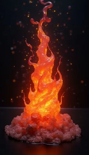 UNA ESPADA DE FUEGO, CON INCRUSTASIONES DE DIAMANTES,a close up of fire and ice on a table,lava,eruption,fire background,erupting,volcanic eruption,burning tree trunk