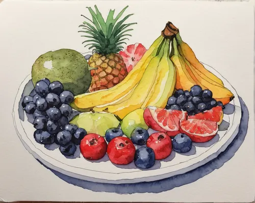 Day 24 - Family Day Fruit Tray Watercolor - Doodlewash,watercolor fruit,fruit plate,fruit bowl,bowl of fruit,fruit platter,bowl of fruit in rain,fruits and vegetables,fruit bowls,fruit basket,mixed fr