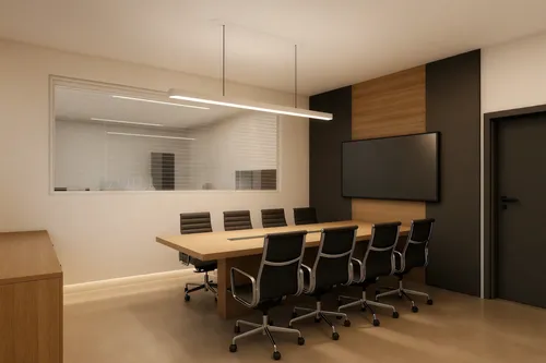 a modern meeting room with wood paneling and black leather chairs,modern office,conference room,blur office background,board room,consulting room,assay office,meeting room,search interior solutions,pa