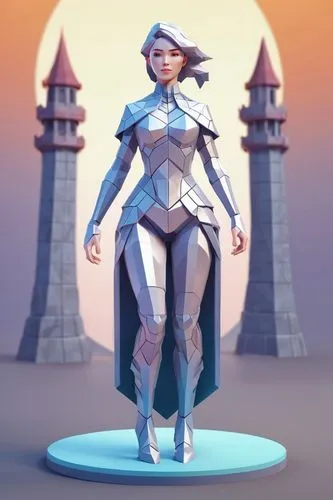 Low Poly, game Character, Full body,3d model,anakara,low poly,korana,lowpoly,silverite,katara,3d figure,allura,figure of justice,ice queen,goddess of justice,winterblueher,moonshell,silico,karpas,lila