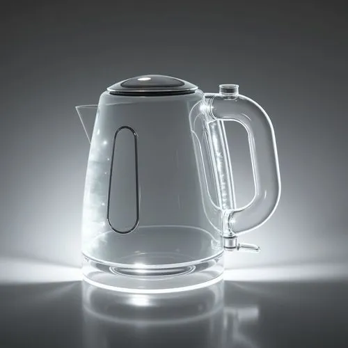 white and black,a glass kettle sitting on top of a table,glass mug,beer pitcher,milk pitcher,milk jug,water jug,fragrance teapot,beer mug,coffee percolator,coffee pot,carafe,kettle,tea pot,pitcher,cof