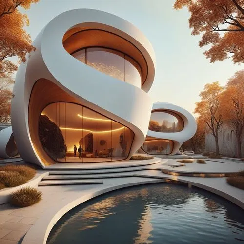 big history museum, art exhibition，curvilinear architecture