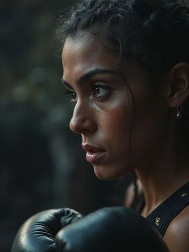 photograph close up portrait of Female boxer training, serious, stoic cinematic 4k epic detailed 4k epic detailed photograph shot on kodak detailed bokeh cinematic hbo dark moody

(masterpiece,best qu