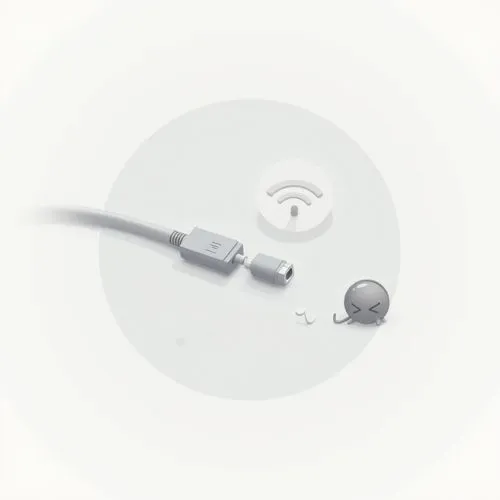 **Midjourney Prompt for "Network Error":**  

Minimalist flat vector illustration in soft grayscale tones. A light gray circular background with subtle gradient transitions for depth. A single, cleanl