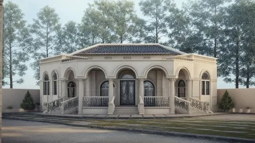 egyptian temple,mausoleum,mausolea,3d rendering,qasr al watan,persian architecture,ctesiphon,mausoleum ruins,mausoleums,qasr al kharrana,roman temple,crematorium,islamic architectural,quasr al-kharana
