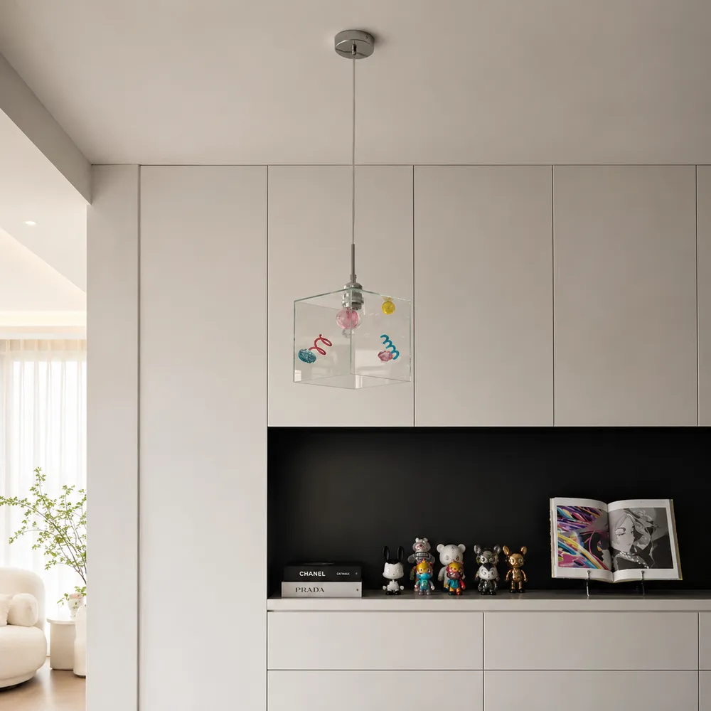 Mivella Glass Cube Pendant Light