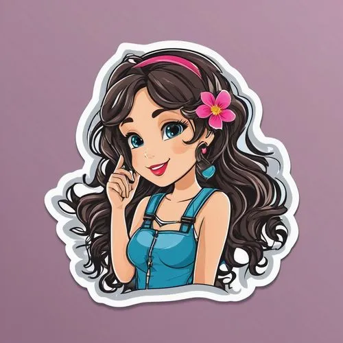 1girl,moana,cute cartoon character,dribbble,clipart sticker,jasmine blossom,girl with speech bubble,dribbble icon,tiktok icon,flat blogger icon,cute cartoon image,skype icon,vector illustration,jasmin
