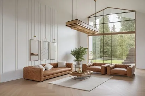 a living room filled with furniture and large windows,interior modern design,contemporary decor,modern decor,danish furniture,modern living room,interior design,modern style,home interior,sitting room