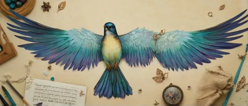 Craft a mysterious story about a lost bird wing that possesses magical powers.,an ornamental bird,ornamental bird,gonepteryx cleopatra,peacock,blue peacock,fairy peacock,decoration bird,peacock feathe