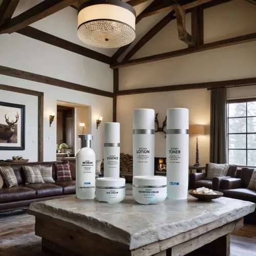 Design a soft and luxurious background for Atomy cream with a focus on elegance and simplicity. The backdrop should be in calming shades of ivory, pale peach, and light gold. Use a smooth, almost ethe