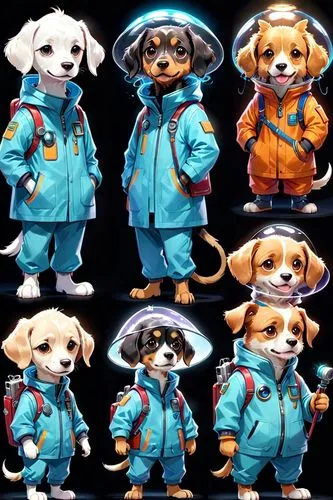  ,some dogs wearing jackets and hoods in different poses,raincoats,snowsuits,color dogs,jackets,clover jackets,windbreakers,hamster frames,parka,mascots,coats,dog coat,dog frame,snowsuit,rain cats and