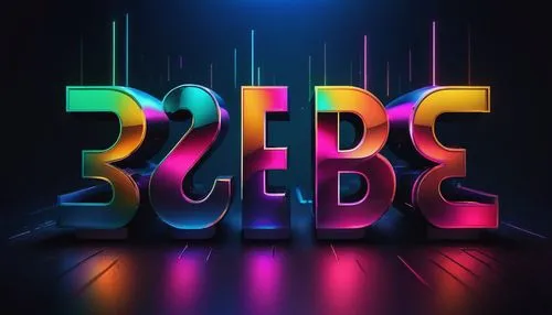 Typography artwork, 3D words, colorful gradient letters, metallic reflective surface, futuristic neon lights, abstract composition, symmetrical balance, bold font styles, inspirational quotes, motivat