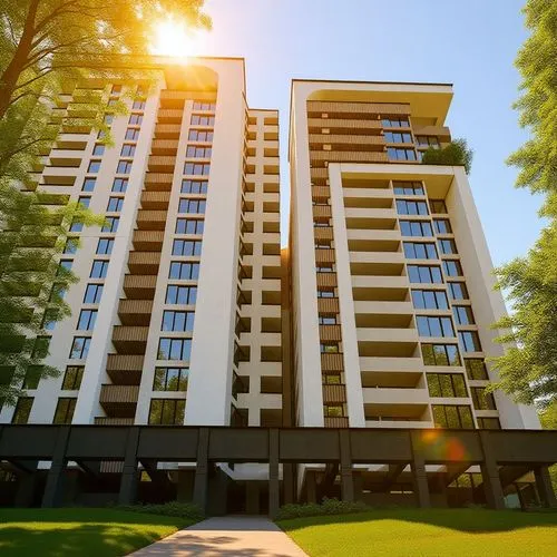 classic building,a couple of tall buildings sitting next to each other,residential tower,condominium,residential building,condominiums,condos,residences,condo,apartment buildings,high rise building,ap