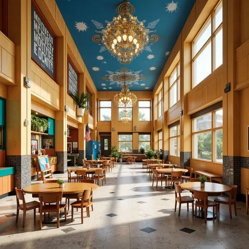 Art Deco Style Elementary School Architecture Design Ideas
