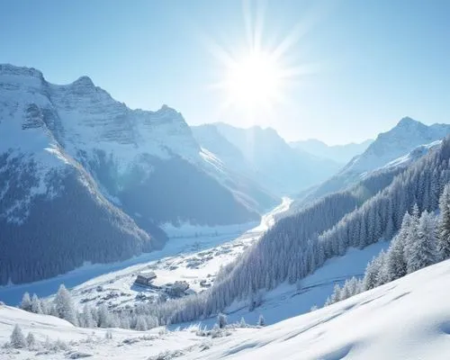 mountain scape with snow,snowy mountain scenery on a sunny day with the sun shining down,alpine region,winter background,the alps,snow landscape,snowy landscape,landscape mountains alps,mountains snow