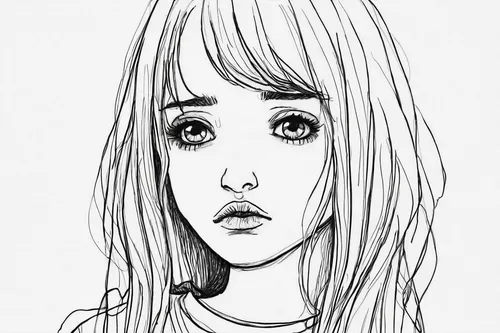 1920x1201 Sad Girl Face Drawing Sad Girl Face Drawing Sad Girl Face Best Art,worried girl,girl drawing,eyes line art,girl with speech bubble,girl portrait,line art children,line-art,mono line art,line